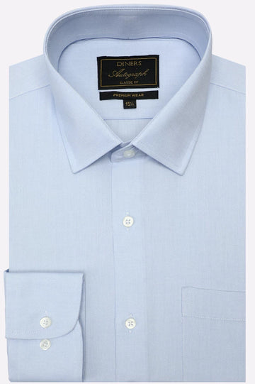 Sky Blue Self Formal Autograph Shirt