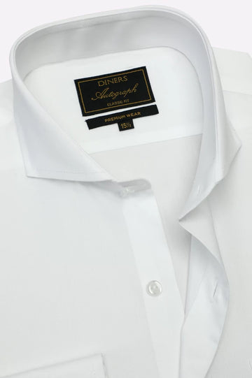 White Self Twill Formal Autograph Shirt