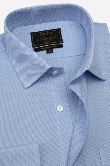 Blue Self Formal Autograph Shirt