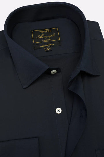 Navy Blue Self Formal Autograph Shirt
