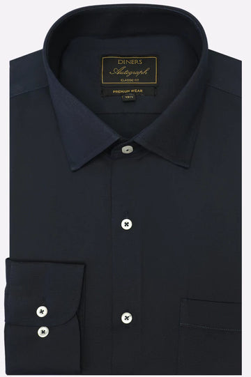 Navy Blue Self Formal Autograph Shirt