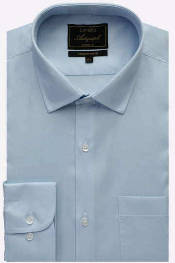 Sky Blue Plain Formal Autograph Shirt