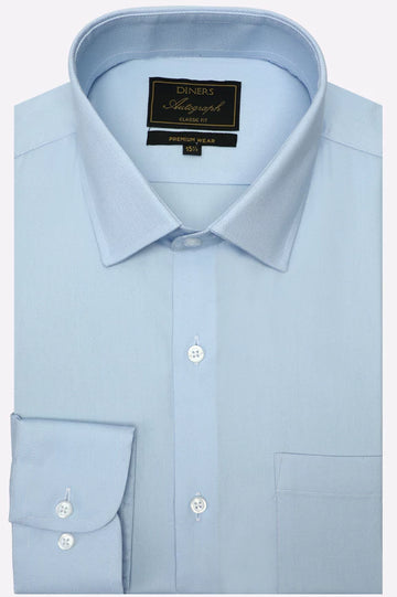 Sky Blue Self Formal Autograph Shirt