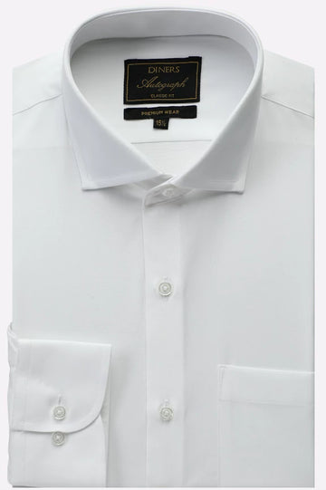 White Self Twill Formal Autograph Shirt