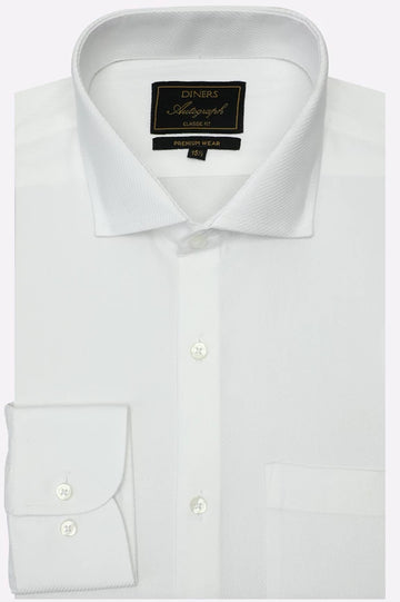 White Self Formal Autograph Shirt