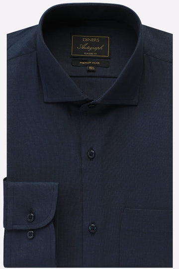 Navy Blue Self Formal Autograph Shirt