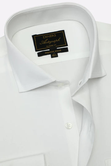 White Self Twill Formal Autograph Shirt