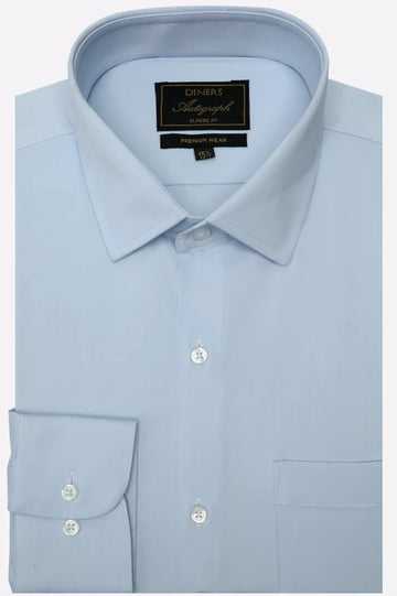 Sky Blue Self Formal Autograph Shirt