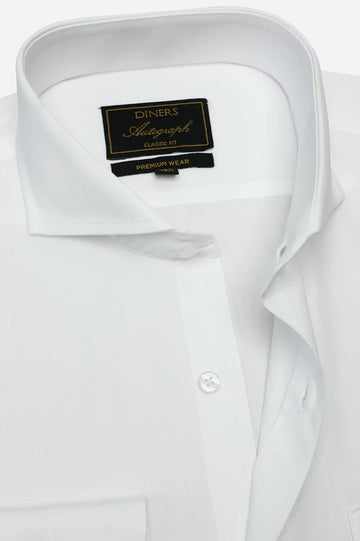 White Self Formal Autograph Shirt