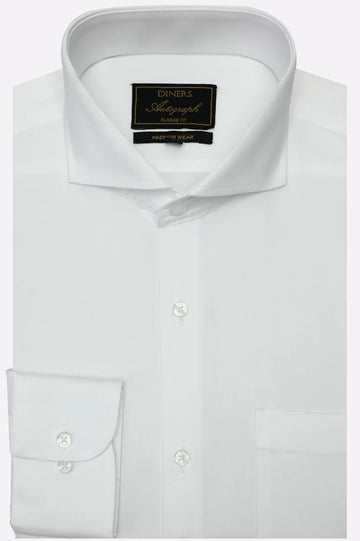 White Self Formal Autograph Shirt
