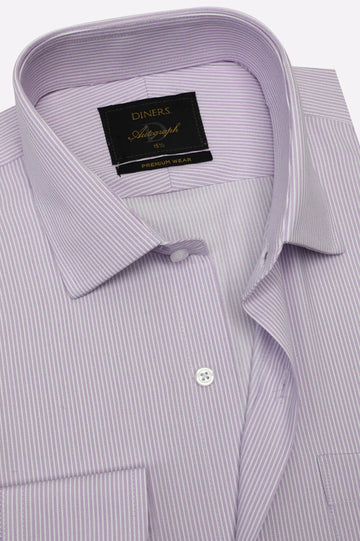 Purple Stripes Formal Autograph Shirt