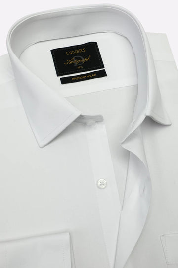White Self Formal Autograph Shirt