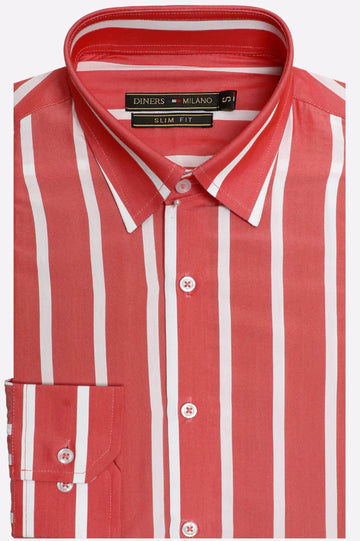 Red Striped Casual Shirt