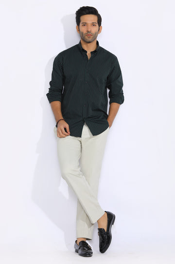 Black Hairline Stripe Casual Milano Shirt From Diners