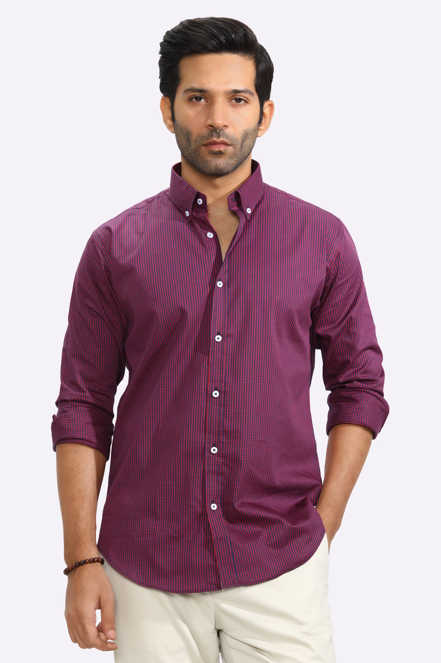 Red Pencil Stripe Casual Milano Shirt From Diners