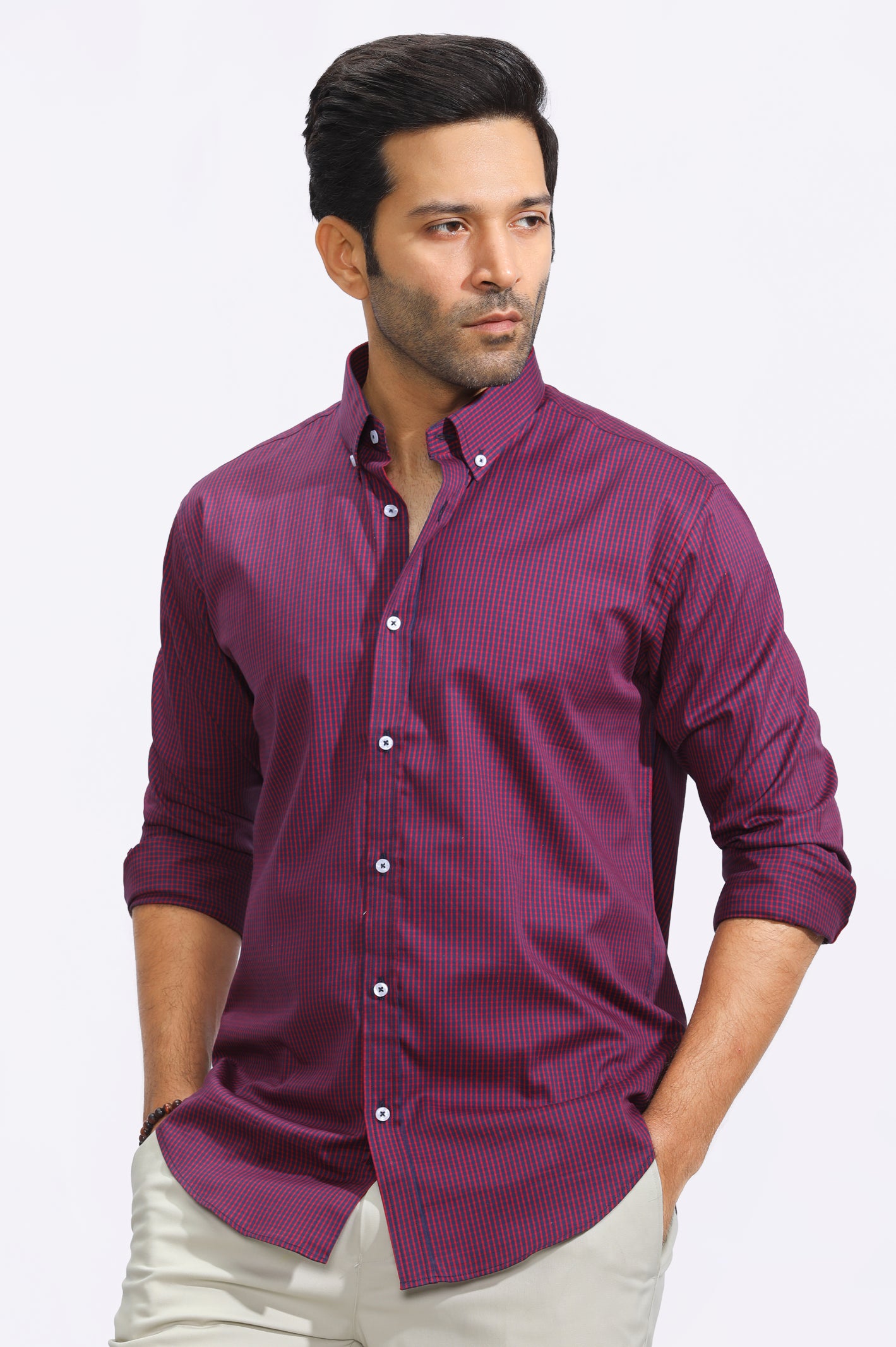 Red Pencil Stripe Casual Milano Shirt From Diners