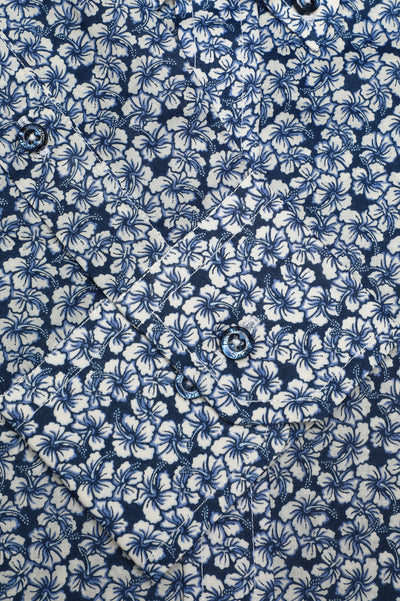 Blue Floral Printed Casual Milano Shirt From Diners