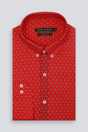 Red Dot Printed Casual Shirt