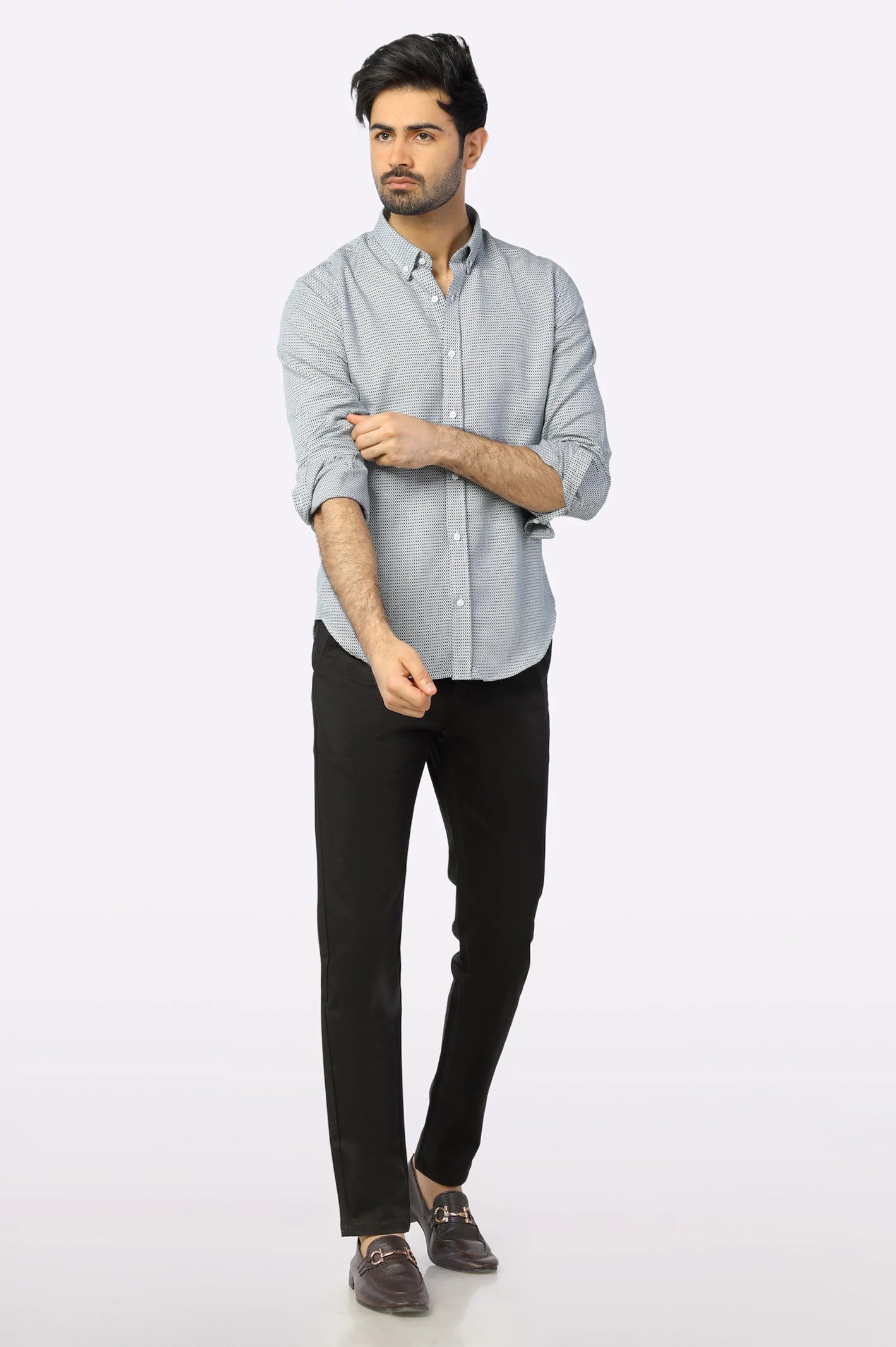 Multi Textured Casual Shirt From Diners