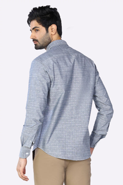 Dotted Textured Casual Shirt From Diners
