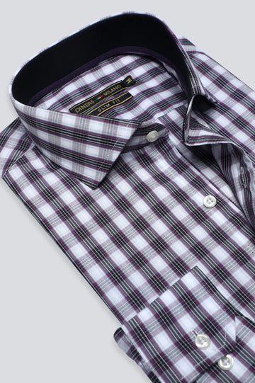 Purple Glen Plaid Check Casual Shirt