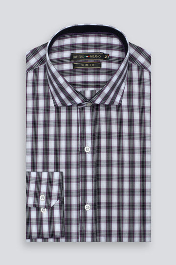 Purple Glen Plaid Check Casual Shirt