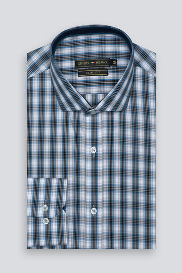 Blue Glen Plaid Check Casual Shirt