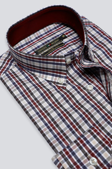 Multicolor Gingham Check Casual Shirt
