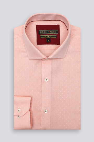 Peach Textured Casual Shirt