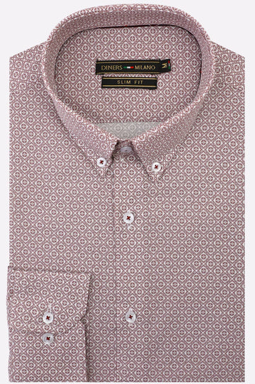 Maroon Printed Casual Shirt