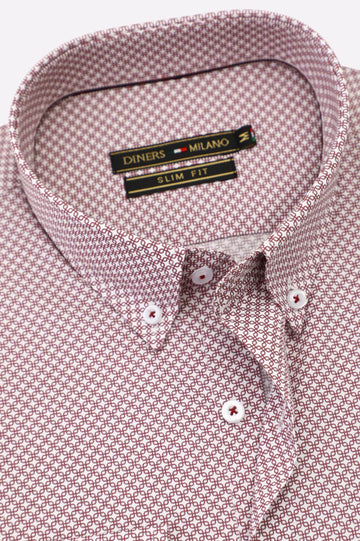 Maroon Printed Casual Shirt