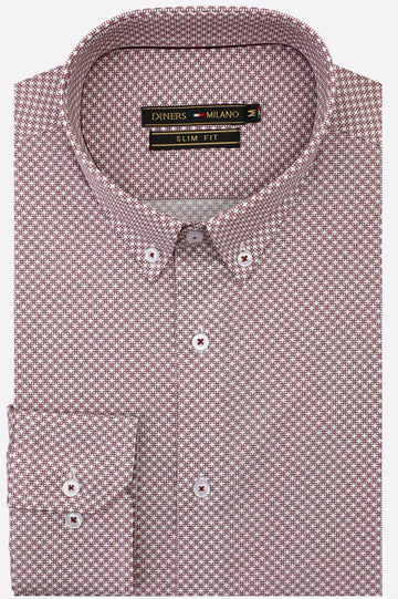 Maroon Printed Casual Shirt