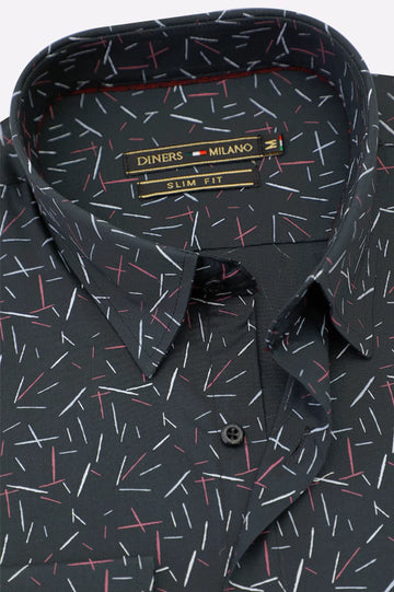 Black Printed Casual Shirt