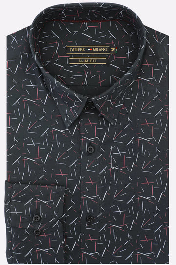 Black Printed Casual Shirt