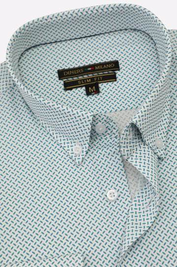 Aqua Printed Casual Shirt