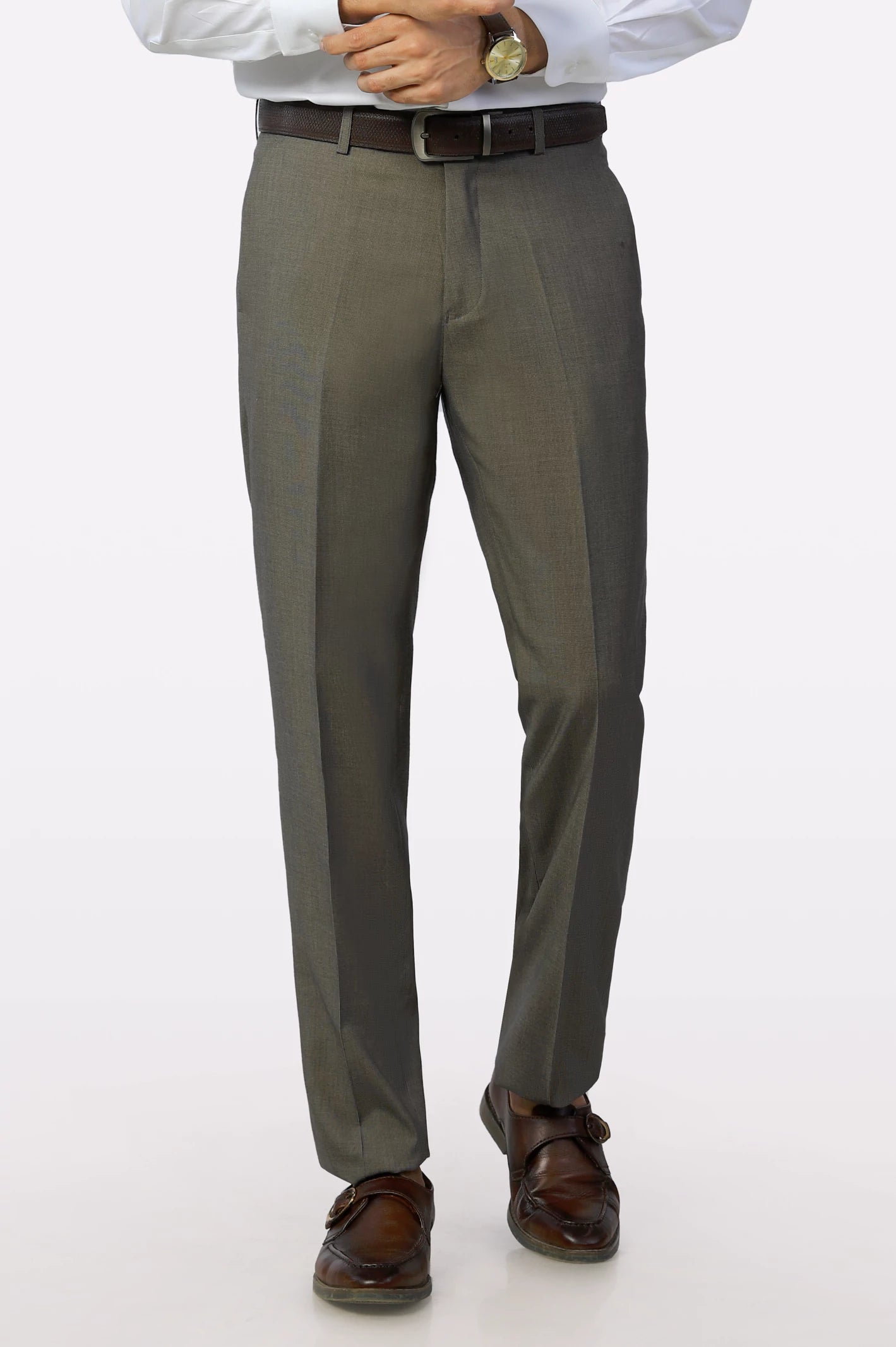 Light Brown Regular Fit Trouser From Diners
