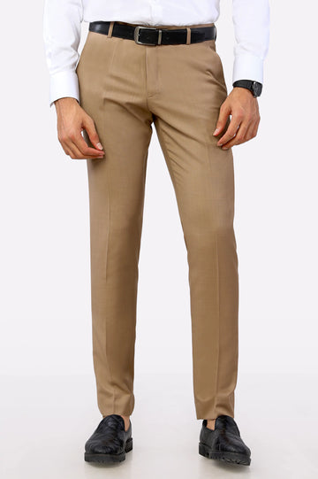 Camel Slim Fit Formal Trouser