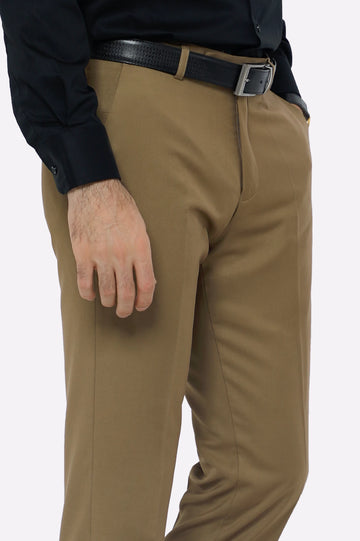 Camel Regular Fit Formal Trouser