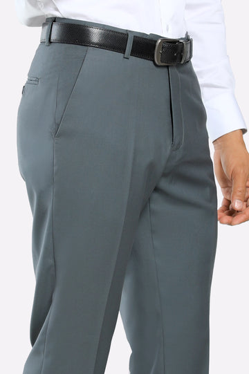 Grey Regular Fit Formal Trouser