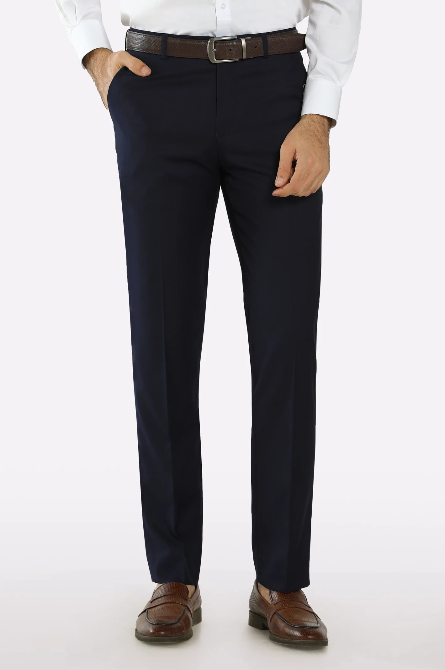 Navy Blue Regular Fit Formal Trouser – Diners Pakistan