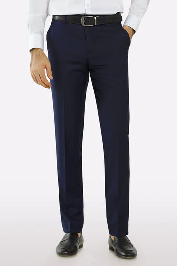 Royal Blue Regular Fit Formal Trouser