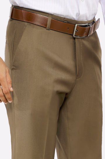 Brown Regular Fit Formal Trouser