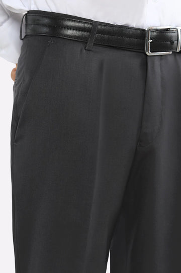 Dark Grey Regular Fit Formal Trouser