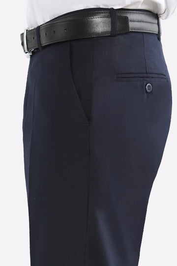Navy Blue Regular Fit Formal Trouser