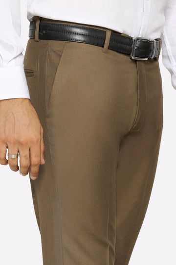 Brown Slim Fit Formal Trouser