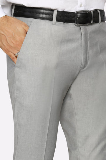 Light Grey Slim Fit Formal Trouser