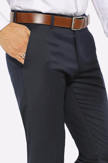 Navy Blue Slim Fit Formal Trouser