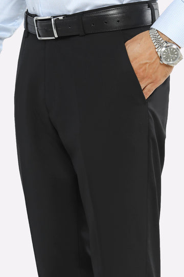Black Regular Fit Formal Trouser