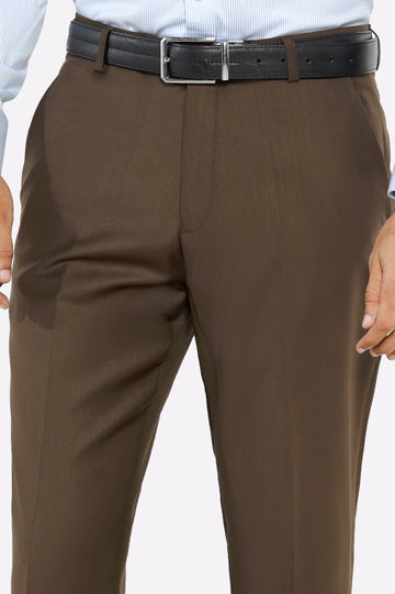 Brown Regular Fit Formal Trouser