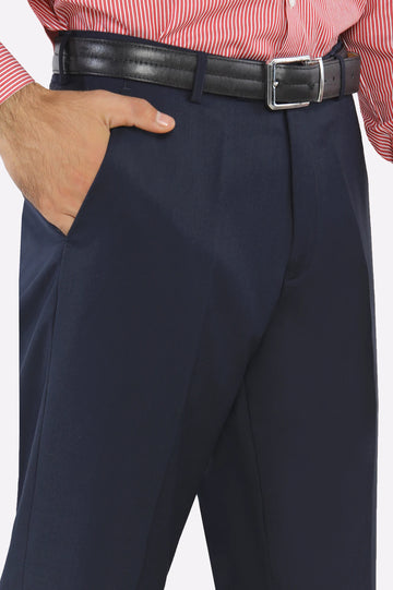 Navy Blue Regular Fit Formal Trouser